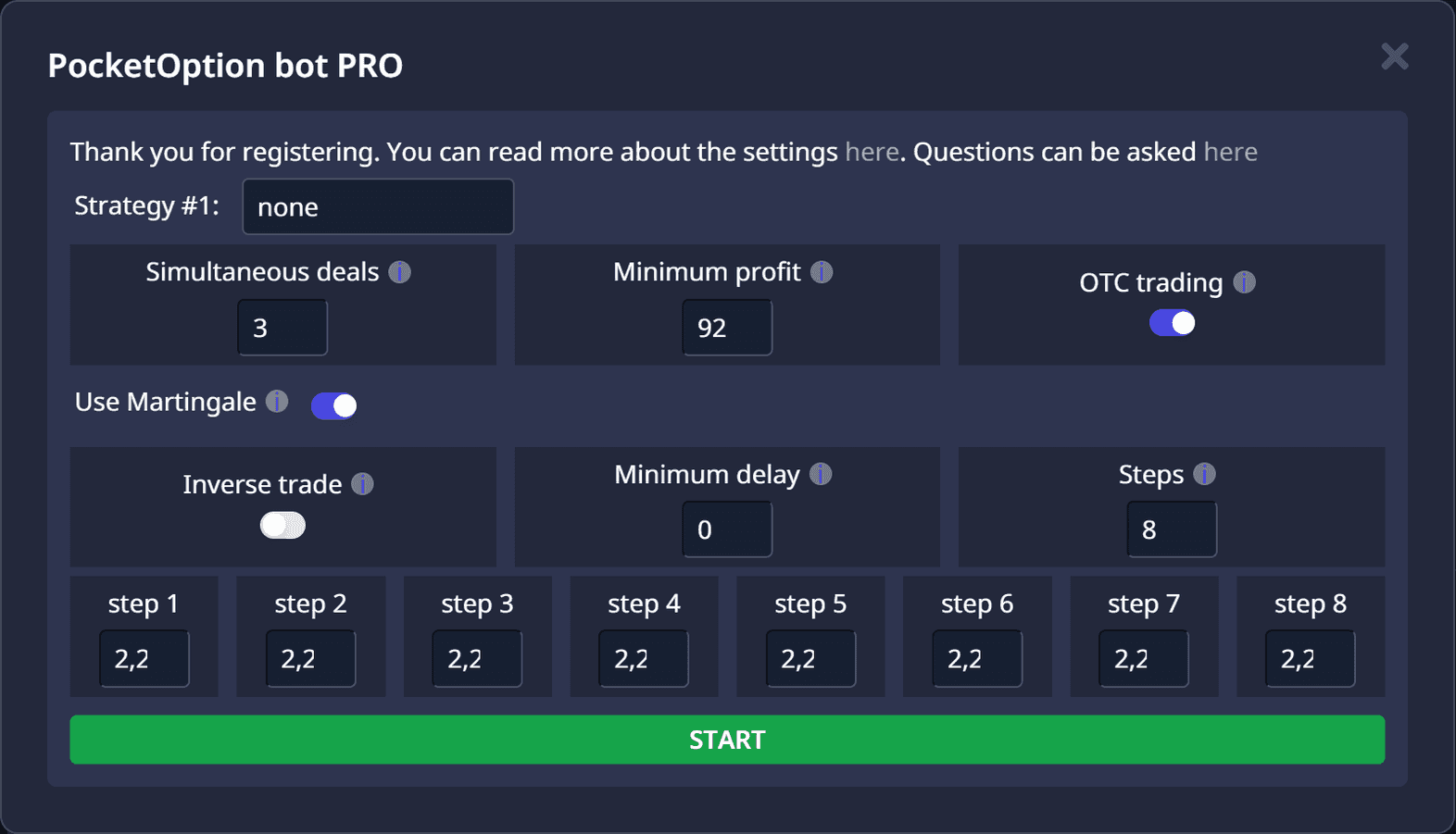 Setting up Pocket Option Bot
